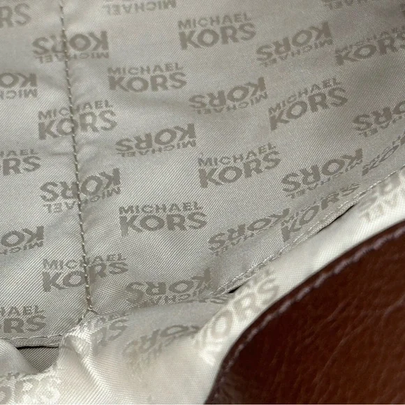 MICHAEL KORS HAMILTON ZEBRA PRINT BROWN IVORY EW LARGE SATCHEL NWT RETAIL $368 - Picture 9 of 12